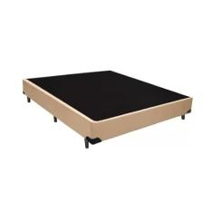 Base Box Viuvão Sintético Bege 128Cm de Largura