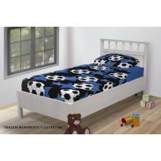 Jogo De Lençol Solteiro 3 Peças Conjunto Futebol Bolas e Estrelas Rabi