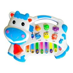 Brinquedo Pianinho Vaquinha Musical Baby Infantil Som de Animais. - To