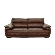 Sofá Retrátil e Reclinável de Couro Filipinas 2,60 m Soft Tabaco  Memp