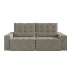 Sofá Retrátil E Reclinável 3 Lugares 220cm Embaúba Extra Cabecasa Madeiramadeira Cinza Claro Fosco