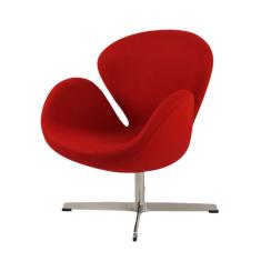 Poltrona Swan Giratória Vermelho Linn Design Decor