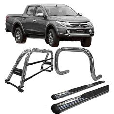 Kit Quebra Mato +Estribo Oval +Santo Ant Duplo 20 L200 CROMO