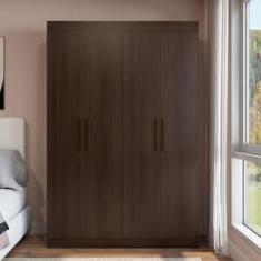 Guarda-Roupa Casal Bartira Ville 4 Portas de Bater 2 Gavetas Internas MDP - 134cm de Largura