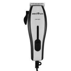 Máquina de Cortar Cabelo Britânia Inox 4 pentes Preto/Prata