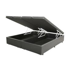 Base Box Baú King Bipartido Sintético Cinza 39x198x203