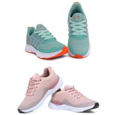 Tênis Feminino Esportivo Caminhada Corrida Confortável Kit