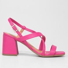 Sandália Ramarim Multi Tiras Salto Bloco Feminina-Feminino