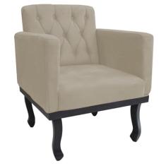 Poltrona Decorativa Classic Suede Bege - AM Decor