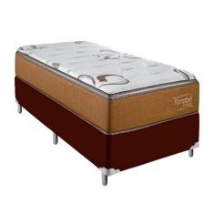 Cama Solteiro Marrom Colchão de Molas Toronto Euro Pillow - Portobel