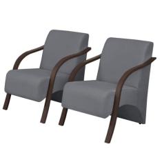 Kit com 2 Poltronas Decorativas Vênus 1 Lugar D Salla Suede, Grafite
