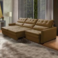 Sofá Retrátil 6 Lugares 290 Cm Legacy Reclinável Mola Bonnel Braço Fin