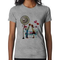 Baby Look Casal Namorados Beijando - Foca na Moda, Cinza, GGG