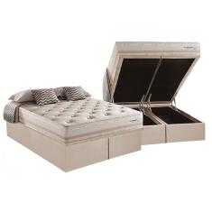 Conjunto Box Baú King: Colchão Molas Herval Maxspring Scotland + Base crc Suede Clean (193x203)