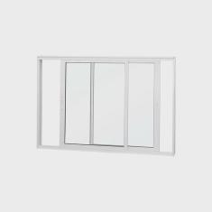 Janela de Correr Abertura Dupla 2 Folhas Vidro Liso 100x150cm Premium Esquadrias
