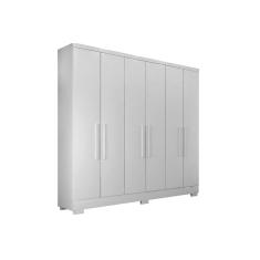 Guarda Roupa Casal 6 Portas e 4 Gavetas c/Pés Milly Branco - Novo Horizonte