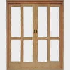 Porta de Correr Madeira 4 Folhas Madersilva 2,15mx2,00mx14cm