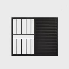 Janela de Alumínio Veneziana 100x120cm 3 Folhas Grade Hale Esquadrias