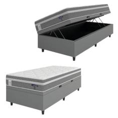 Cama Box Baú Colchão Solteiro Molas Ensacadas Euro In Up 88x188x67cm C