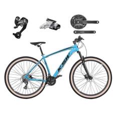 Bicicleta Aro 29 Ksw Xlt 27v K7 Câmbios Shimano Altus Freios Hidráulicos Suspensão Trava Pneus Bege-Unissex