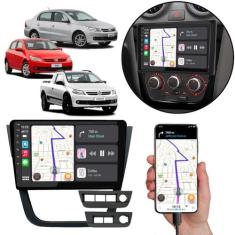 Kit Multimidia Android Carplay Gol G5 2008 a 2012 7Pol Câmera e Moldur