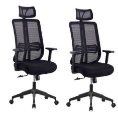 Kit Cadeira para Escritório Presidente Comfort Plus Preto