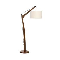 Luminária de Chão 190cm Amanda Madeira Imbuia Madelustre, Bivolt