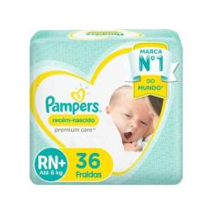 Fralda Pampers Premium Care RN com 36 Unidades, RN, 36