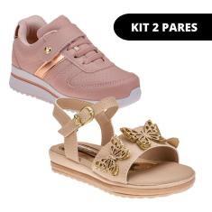 Kit 2 Sapatilha e Tênis Escolar Infantil Sapato Feminino Menina-Feminino