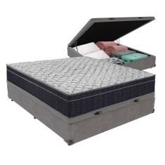 Cama + Box Bau Casal Colchão Extra Firme Ortobom D45 Airtech