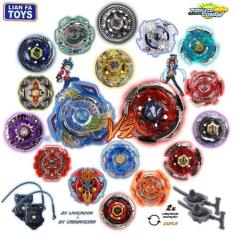 Kit 2 Beyblade Burst Vs 2 Beyblade Metal Fury Led + Arena Beyblade BBR