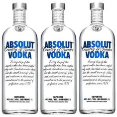 Vodka Absolut Natural 1 Lt 03 Unidades