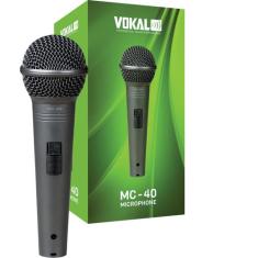 Microfone C/ Fio Mão Dinâmico Unidirecional Mc40 Vokal Mc-40