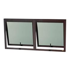 Janela de Alumínio Maxim-ar 2 Seções 60x120cm Vidro Mini Boreal Confort Brimak Corten