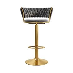 Banquetas de bar para uso doméstico e recepção cadeira alta giratória com encosto ajustável banco alto (65-80cm) cadeiras de bar (cor: cinza)