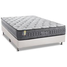 Cama Box Casal: Colchão Molas MasterPocket Ensacadas Anjos   Versalhes + Base CRC Courano Branco(138x188)