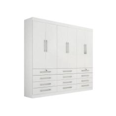 Guarda Roupa Casal 6 portas e 12 gavetas Monaco – Branco