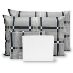 Jogo de lençol casal 4 pçs estampado 180 fios 40 cm - Rafaloro Enxovai