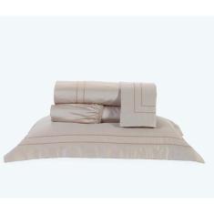 Lençol King Pádua 4Pçs 400 Fios 100% Algodão Egípcio Caqui - Doce Lar 