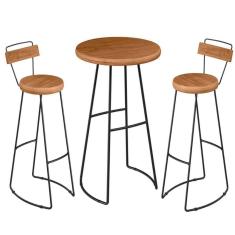 Conjunto Mesa Bistrô Com 2 Banquetas Aérea Gourmet York