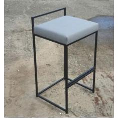 Banqueta Detail Estofado Várias Cores Base Aço Preta Tam: G - Datelli 