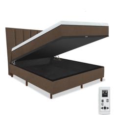 Cama Box Baú e Colchão Magnético Massageador + Cabeceira - Eco New Gol