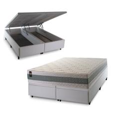 Conjunto Box Baú Branco Oxford Verde 193x203x74 Espuma D33