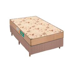 Cama Box Solteiro: Colchão Espuma Polar D33 Pérola + Base Crc Rústico Clean(88X188)