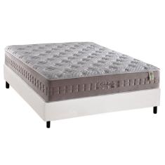 Cama Box Casal: Colchão Molas Ensacadas Anjos Masterpocket Richesse + Base Branco(138X188)