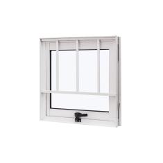 Janela De Alumínio Maxim-ar 50x50cm Com Grade E Vidro Liso Cristal Ramassol Branco