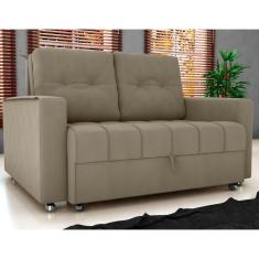 Sofá Cama Para Sala De Estar Cross Veludo Maserati Cappuccino