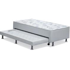 Cama Box Conjugado Solteiro Cama Auxiliar (88x188x37) - Ortobom Branco
