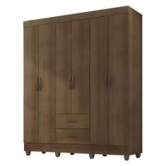 Guarda Roupa Casal Lite 6 Portas Carvalho Oak - Móveis Leão