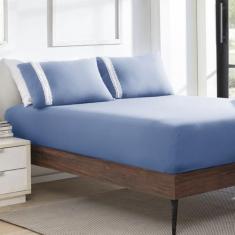 Jogo de Lençol Malha Casal Liso com 02 Fronhas 100% Algodão - Textil G